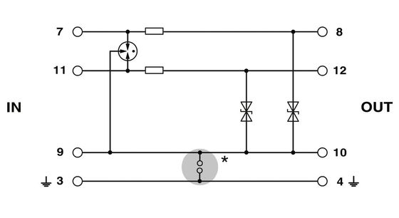 Protector contra sobretensiones de 2 polos de 24 V de corriente continua PT 2X1-24DC-ST