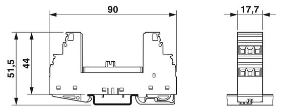 1 Polo 2856139 PT 2X1-BE Base de protección contra sobretensiones Ideal para aplicaciones de CA de 24 V
