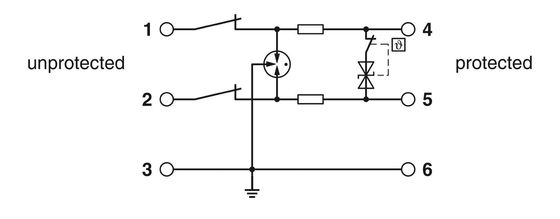 Número de Polos 2 Protector contra sobretensiones TTC-6-1X2-M-24DC-UT-I para tensión nominal de 24 V CC