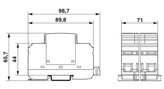VAL-MS 320/3 1/FM-UD Protector contra sobretensiones tipo 2 con 4 polos y 320 V de voltaje nominal CA