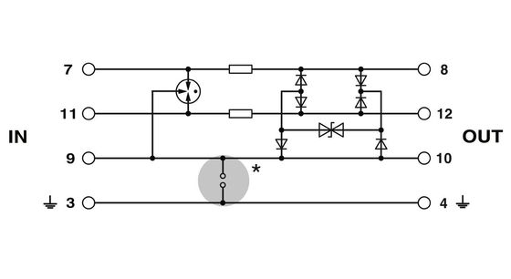 PT 3-HF-12DC-ST Protector contra sobretensiones enchufe 12 V de corriente continua de tensión nominal 2 Protección contra rayos de polo