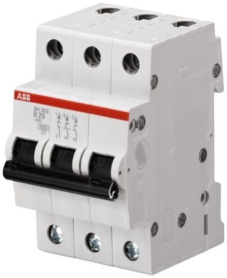 MCB SH203-B63 Interruptor de circuito en miniatura Número de polo 3 B 63A Frecuencia nominal 50 Hz