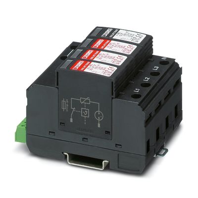 Protector contra sobretensiones de tipo 2 de 4 polos de 350 V de CA VAL-MS 350 VF/3 1-FM para equipos