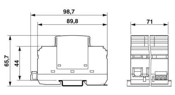 Protector contra sobretensiones de tipo 2 de 4 polos de 350 V de CA VAL-MS 350 VF/3 1-FM para equipos