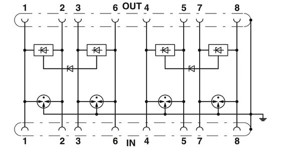 2881007 Protector contra sobretensiones DT-LAN-CAT.6 con tensión nominal y número de polos 1