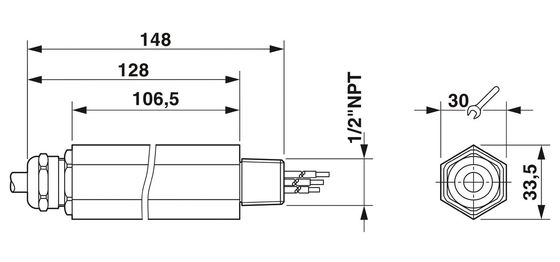 2882569 S-PT-1X2-24DC-1/2" Protector de corriente de contacto de Phoenix 3 polos 24 V de corriente continua