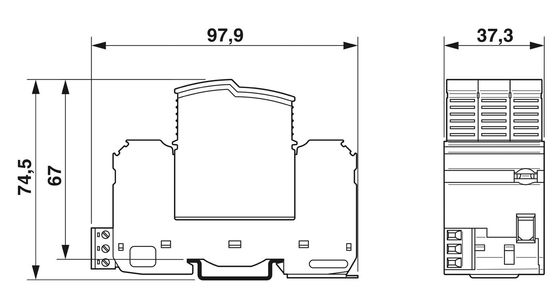 2905339 VAL-SEC-T2-3C-350-FM Protector contra sobretensiones de contacto de tipo 2 para Phoenix con 5-250 V CA