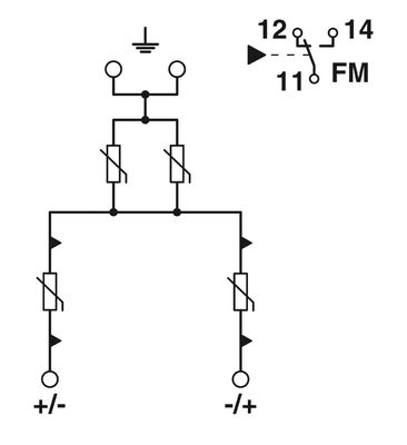 2905640 VAL-MB-T1/T2 1500DC-PV/2 V-FM Clase 1/2 Protector contra rayos y sobretensiones 4 polos