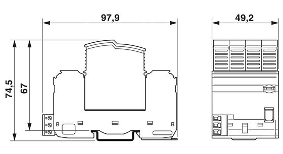 Protector contra sobretensiones de tipo 2 de 175-FM VAL-SEC-T2-3S para 5 V AC a 250 V AC y 125 V DC 1 polo