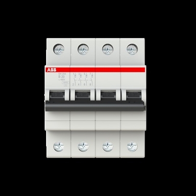 MCB SH204-B20 Interruptor de circuito en miniatura 4P 20A 220V 50Hz Voltado y frecuencia nominal