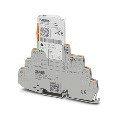 Protector contra sobretensiones TTC-6P-2-HC-M-24DC-PT-I con 2 polos y voltaje nominal de 24 V CC