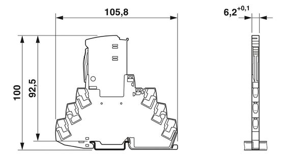 Protector contra sobretensiones de 12 V de corriente continua TTC-6P-3-HF-M-2P-PT-I para protección contra sobretensiones eléctricas