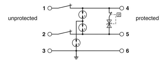 Protector contra sobretensiones de 12 V de corriente continua TTC-6P-3-HF-M-2P-PT-I para protección contra sobretensiones eléctricas