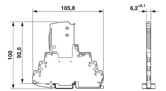Protector contra sobretensiones de voltaje nominal de 12 V CC TTC-6P-3-HF-F-M-12DC-UT-I con 2 polos