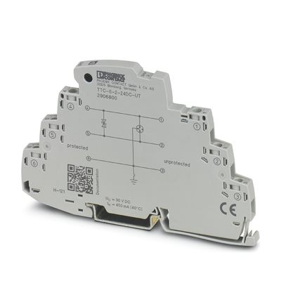 Protector contra sobretensiones TTC-6-2-24DC-UT con voltaje nominal de 24 V de corriente continua y protección de 2 polos