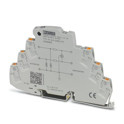 Protector de sobretensiones de 24 V TTC-6-2X1-PT Proteja su equipo industrial con 2 polos