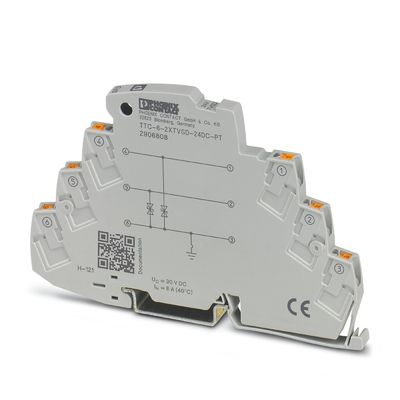 TTC-6-2XTVSD-24DC-PT Protector contra sobretensiones de 2 polos con 2 polos y voltaje nominal de 24 V de corriente continua