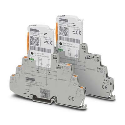 Protector contra sobretensiones de 24 V de corriente continua de dos polos TTC-6P-1X2-24DC-PT-I para aplicaciones industriales