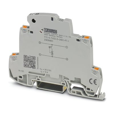 TTC-6-TVSD-D-24DC-PT-I Protector de corrientes de contacto de Phoenix 2 polos de voltaje nominal de 24 V CC