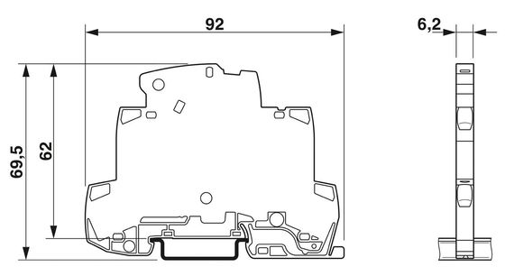 TTC-6-TVSD-D-24DC-PT-I Protector de corrientes de contacto de Phoenix 2 polos de voltaje nominal de 24 V CC
