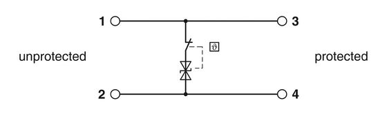 TTC-6-TVSD-D-24DC-PT-I Protector de corrientes de contacto de Phoenix 2 polos de voltaje nominal de 24 V CC