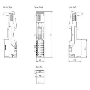 Siemens 6ES7193-6BP00-0BU0 ET 200SP BaseUnit BU20-P16 A0 2B U0 para la integración sin fisuras