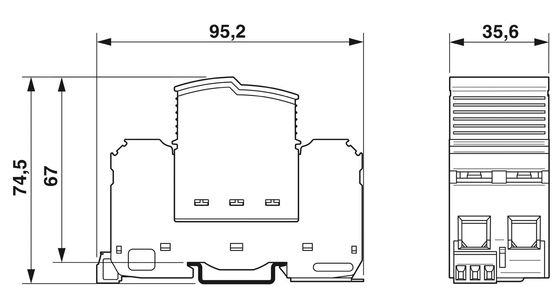 FLT-SEC-P-T1-1C-440/35-FM Tipo de contacto Phoenix 1 2 Protector combinado contra sobretensiones con 2 polos