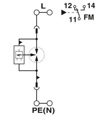 FLT-SEC-P-T1-1C-440/35-FM Tipo de contacto Phoenix 1 2 Protector combinado contra sobretensiones con 2 polos