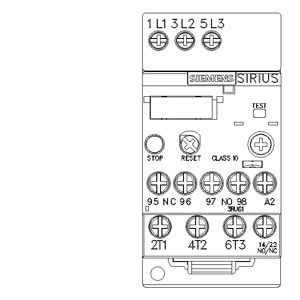 PLC sellado 3RU6116-0GB1 Relé de sobrecarga para protección del motor 11...16 A Tamaño S00 Clase 10