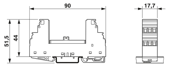 Base del protector contra sobretensiones de contacto Phoenix PT 4-EX I -BE 1 polo con voltaje nominal de 24 V CC