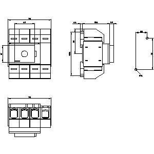 Fácil de mantener PLC 3KD0640-2LG20-3 Dispositivos básicos que desconectan el interruptor con eje