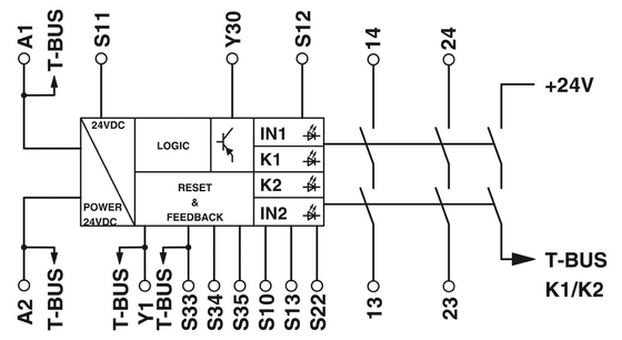 2981486 PSR-SCP-24DC/SDC4/2X1/B Releos de seguridad de contacto con Phoenix con teoría de relevos de voltaje