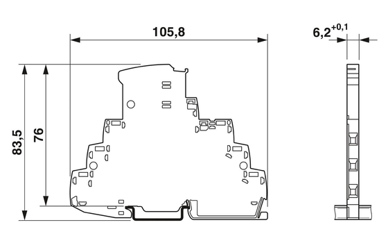 TTC-6-3-HF-M-12DC-PT-I Protector de corrientes de contacto Phoenix 2 polos 12 V de voltaje nominal de corriente continua