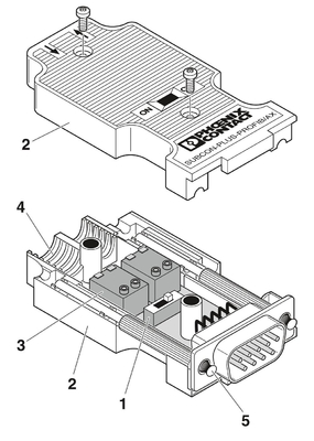2744377 Conector de bus D-SUB para la transmisión de datos