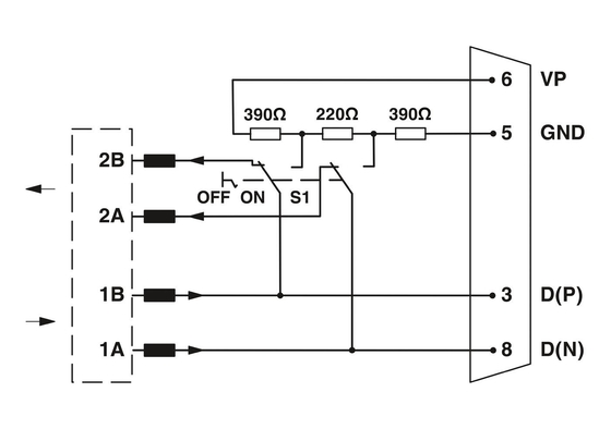 2744377 Conector de bus D-SUB para la transmisión de datos