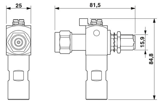 CN-LAMBDA/4-2.25-SB Protector contra sobretensiones de contacto Phoenix con 3 polos y tensión nominal