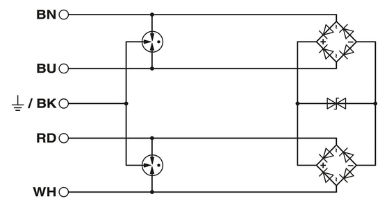Protector contra sobretensiones de 2 polos con voltaje nominal de 24 V de corriente continua Contacto Phoenix S-PT-2XEX-24DC
