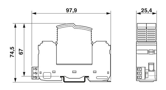 Contacto con Phoenix 2905333 Protector contra sobretensiones VAL-SEC-T2-1S-350-FM para aplicaciones de 3 polos