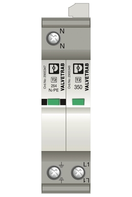 Contacto con Phoenix 2905333 Protector contra sobretensiones VAL-SEC-T2-1S-350-FM para aplicaciones de 3 polos