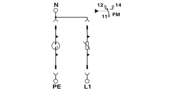 Contacto con Phoenix 2905333 Protector contra sobretensiones VAL-SEC-T2-1S-350-FM para aplicaciones de 3 polos