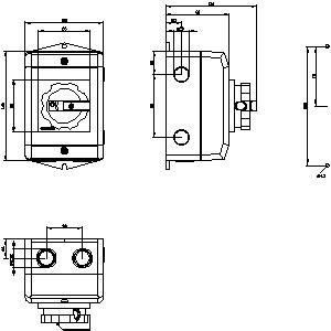 PLC 3LD2064-1TC53 Dispositivos básicos con interruptor de desconexión para una distribución de energía fluida