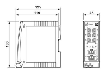 2702334 Phoenix Contact Intercambio Ethernet Industrial FL Intercambio 2204-2TC-2SFX
