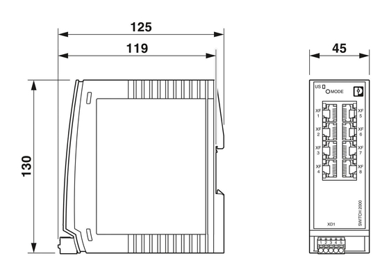 2702666 FL SWITCH 2108 Interruptor Ethernet industrial con y nivel de protección IP65