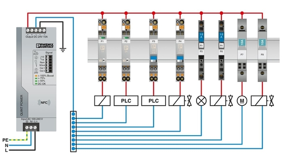 Dispositivos térmicos magnéticos de 40 V de corriente continua con voltaje nominal de 32 V por contacto Phoenix