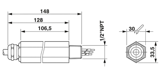 Protector contra sobretensiones de voltaje nominal de 24 V CC para contacto con Phoenix de 1/2&quot; S-PT-1X2-24DC-1/2
