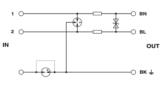 Protector contra sobretensiones de voltaje nominal de 24 V CC para contacto con Phoenix de 1/2&quot; S-PT-1X2-24DC-1/2