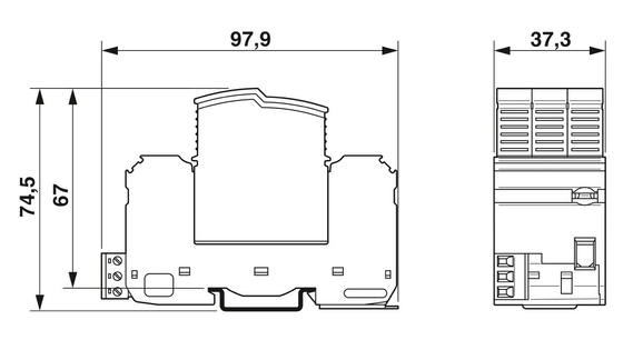 VAL-SEC-T2-3C-350-FM Protector contra sobretensiones de contacto de tipo 2 para Phoenix