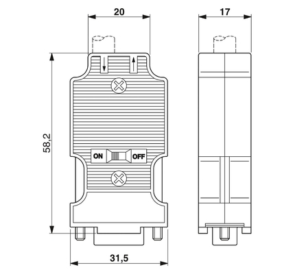 Conector de bus D-SUB para redes industriales