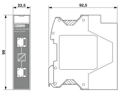 2313915 Contacto Phoenix Automatización industrial piezas de repuesto Modem FL aislador 1000-RJ/RJ 22.5*99*92mm