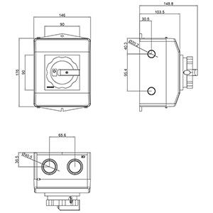 3LD2565-0TB51 Dispositivos básicos para desconectar el interruptor de distribución de energía industrial